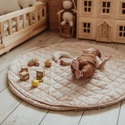 Noomad opbergzak en speelmat - Soft Stripes Brown - Opbergers Play&go - In den Olifant
