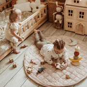 Noomad opbergzak en speelmat - Soft Stripes Brown - Opbergers Play&go - In den Olifant