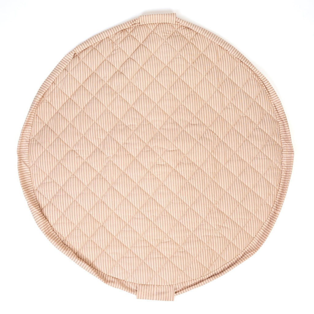 Noomad opbergzak en speelmat - Soft Stripes Brown - Opbergers Play&go - In den Olifant