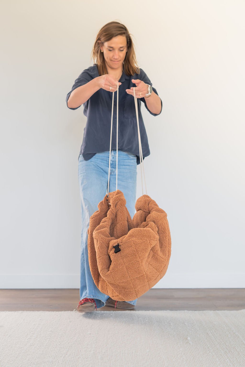 Noomad opbergzak en speelmat - Soft Teddy Brown - Opbergers Play&go - In den Olifant