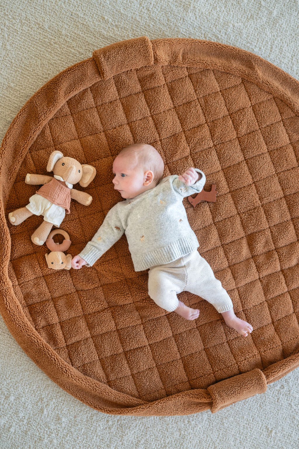 Noomad opbergzak en speelmat - Soft Teddy Brown - Opbergers Play&go - In den Olifant