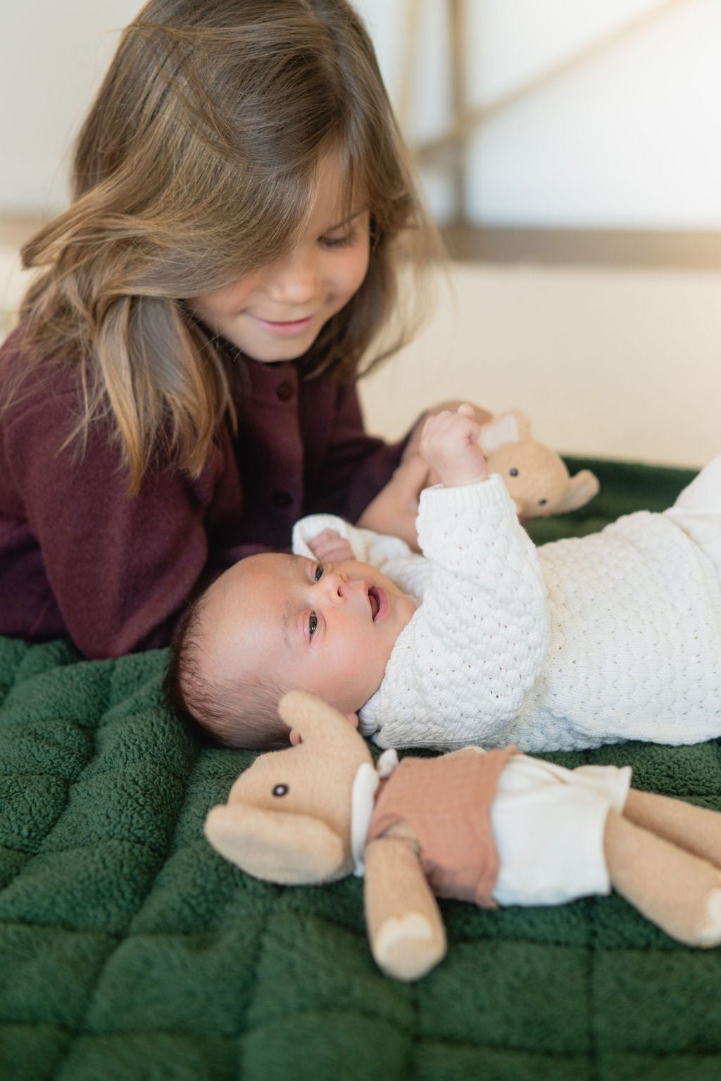 Noomad opbergzak en speelmat - Soft Teddy Green - Opbergers Play&go - In den Olifant