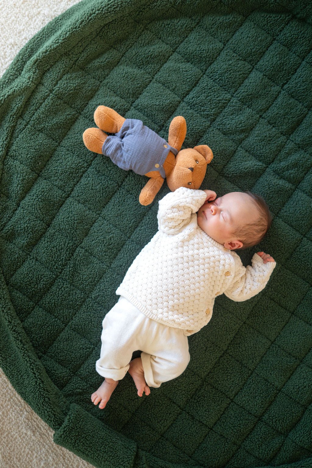 Noomad opbergzak en speelmat - Soft Teddy Green - Opbergers Play&go - In den Olifant