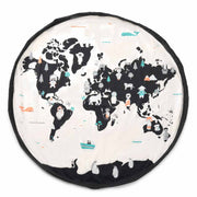 Noomad opbergzak en speelmat - Worldmap Black White - Opbergers Play&go - In den Olifant