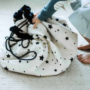 Noomad opbergzak en speelmat - Worldmap Black White - Opbergers Play&go - In den Olifant