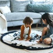 Noomad opbergzak en speelmat - Worldmap Black White - Opbergers Play&go - In den Olifant