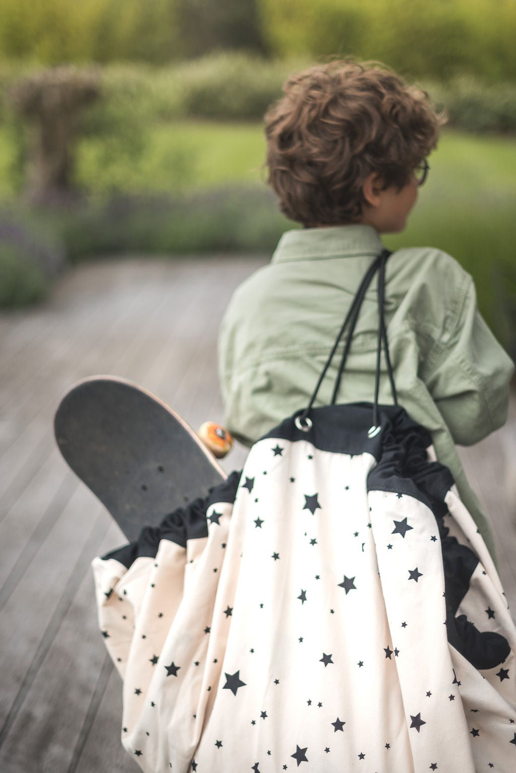 Noomad opbergzak en speelmat - Worldmap Black White - Opbergers Play&go - In den Olifant