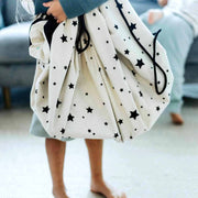 Noomad opbergzak en speelmat - Worldmap Black White - Opbergers Play&go - In den Olifant