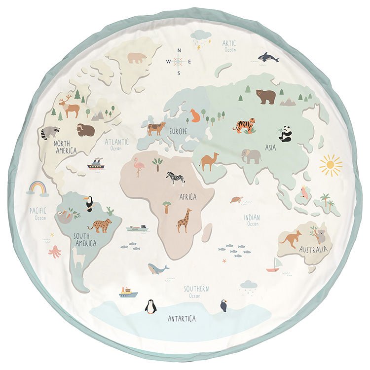 Noomad opbergzak en speelmat - Worldmap Colour - Opbergers Play&go - In den Olifant