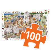 Observatiepuzzel Het versterkte kasteel - 100 stukjes + poster - Legpuzzels Djeco - In den Olifant