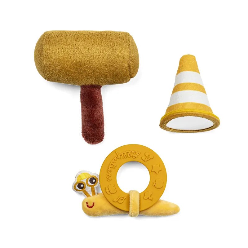 Ontdekkingsklusser Jules de hond - Activiteitenknuffel met 3 accessoires - Activiteitenspeelgoed Lilliputiens - In den Olifant
