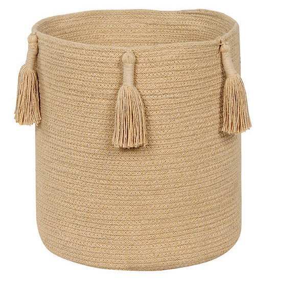 Opbergmand Met Tassels Woody Honey - 30 cm - Opbergers Lorena Canals - In den Olifant