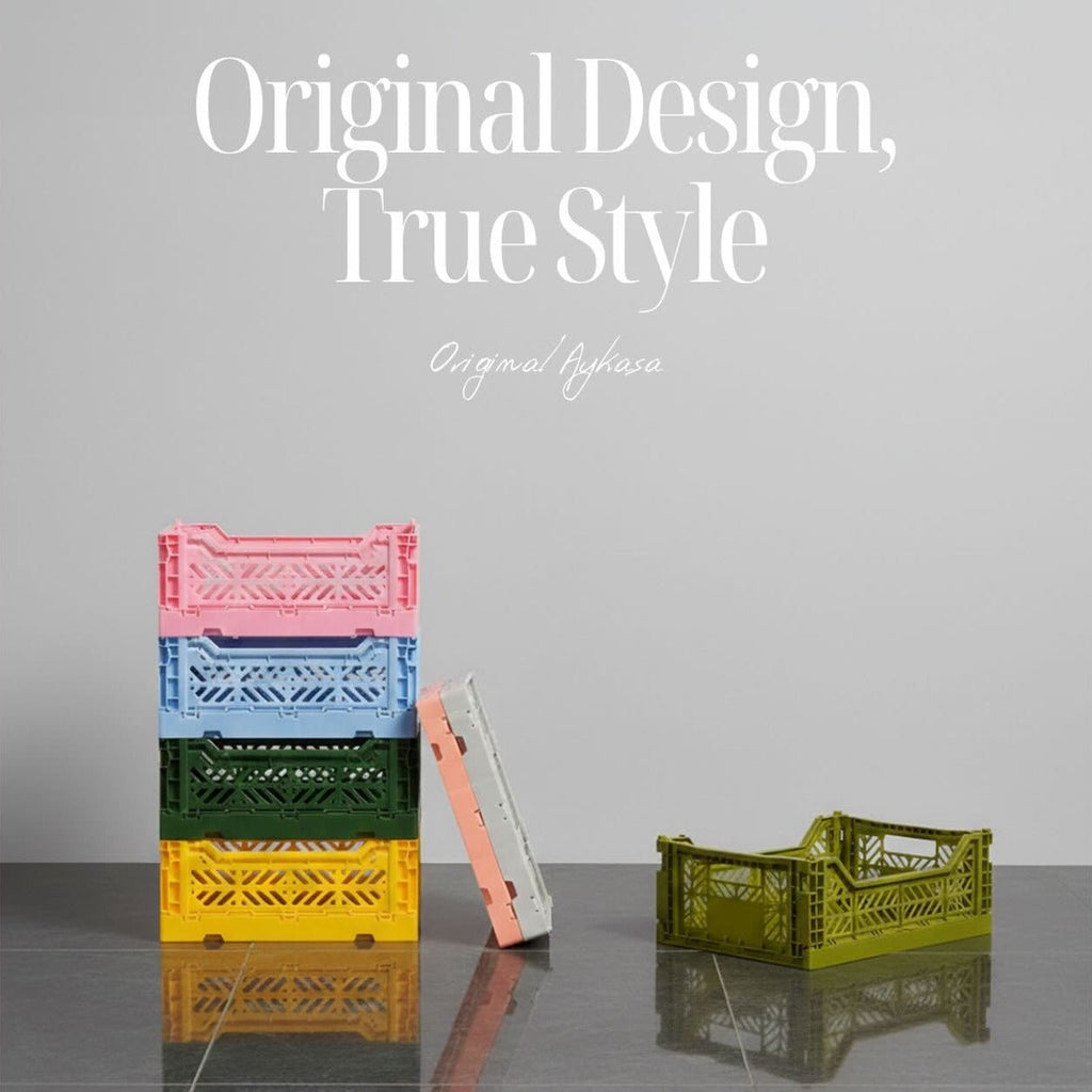 Opbergmandje Minibox Foldable Crate Baby Blue - 26,5 x 17 x 10,5 cm - Opbergers Aykasa - In den Olifant