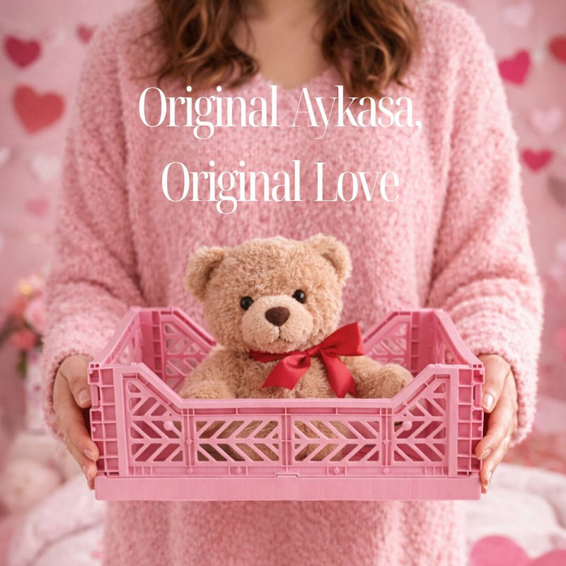 Opvouwbaar kratje Midibox Foldable Crate Baby Pink - 40 x 30 x 15 cm - Opbergers Aykasa - In den Olifant