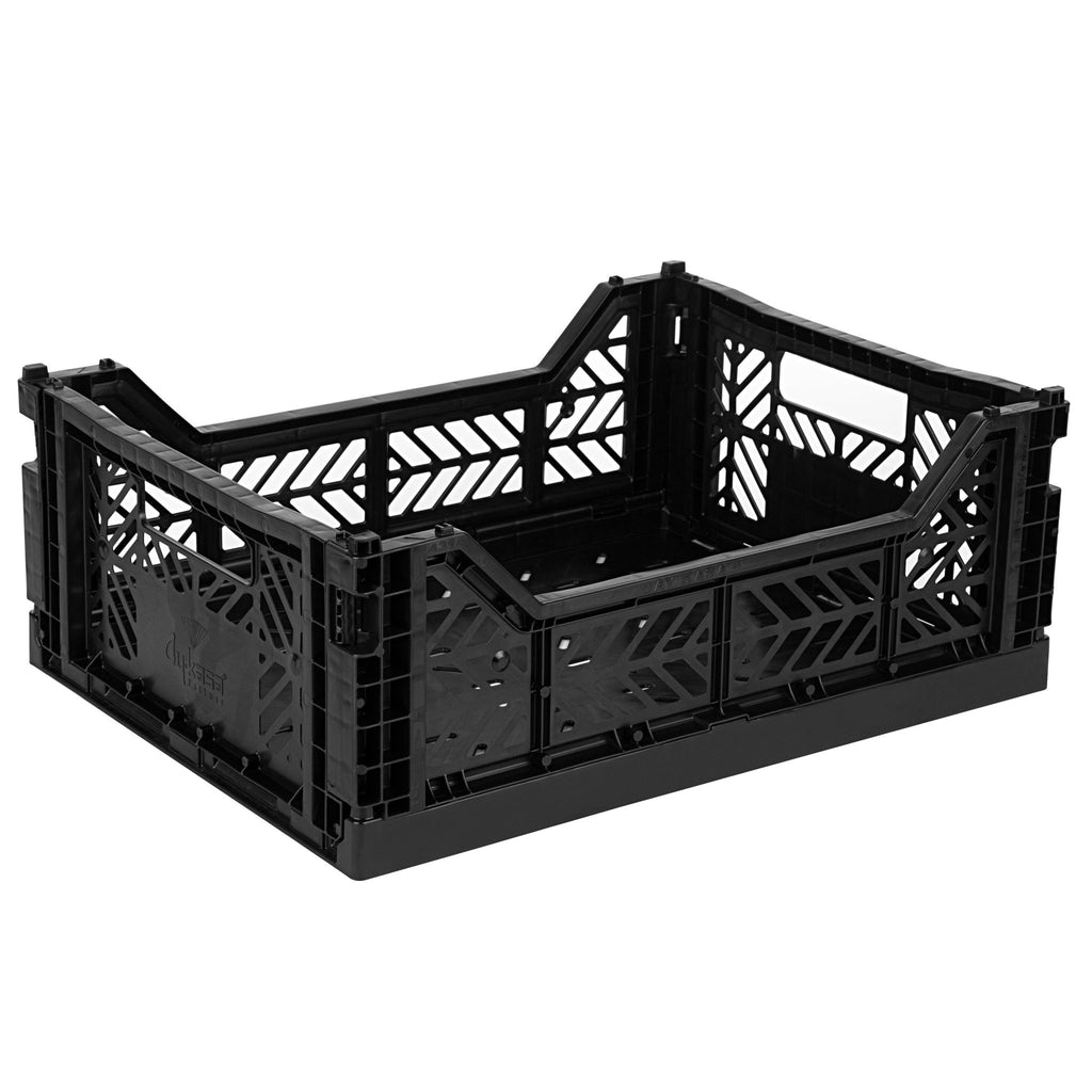 Opvouwbaar kratje Midibox Foldable Crate Black - 40 x 30 x 15 cm - Opbergers Aykasa - In den Olifant