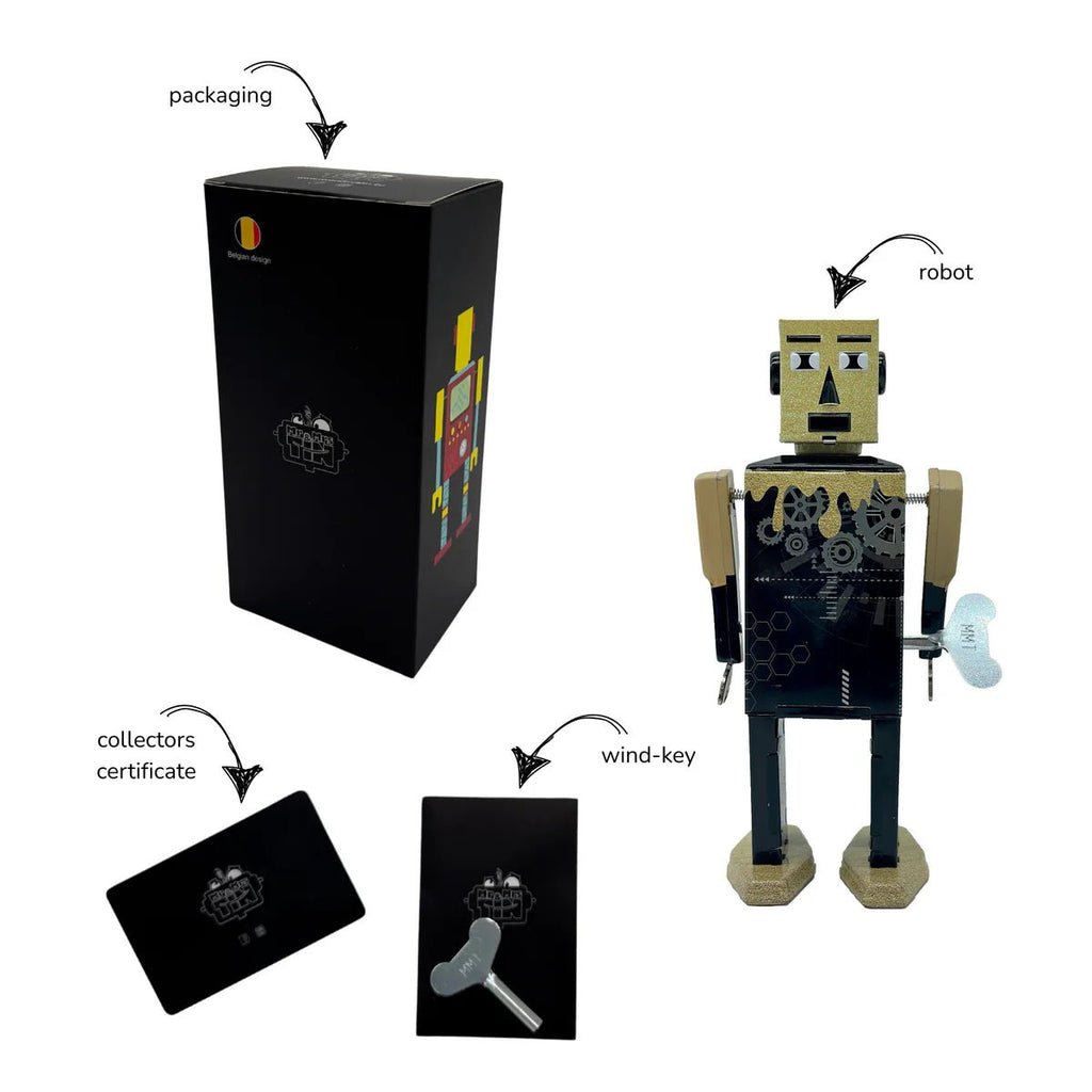 Opwindbare blikken robot Goldheadbot - Verzamelfiguren Mr & Mrs Tin - In den Olifant
