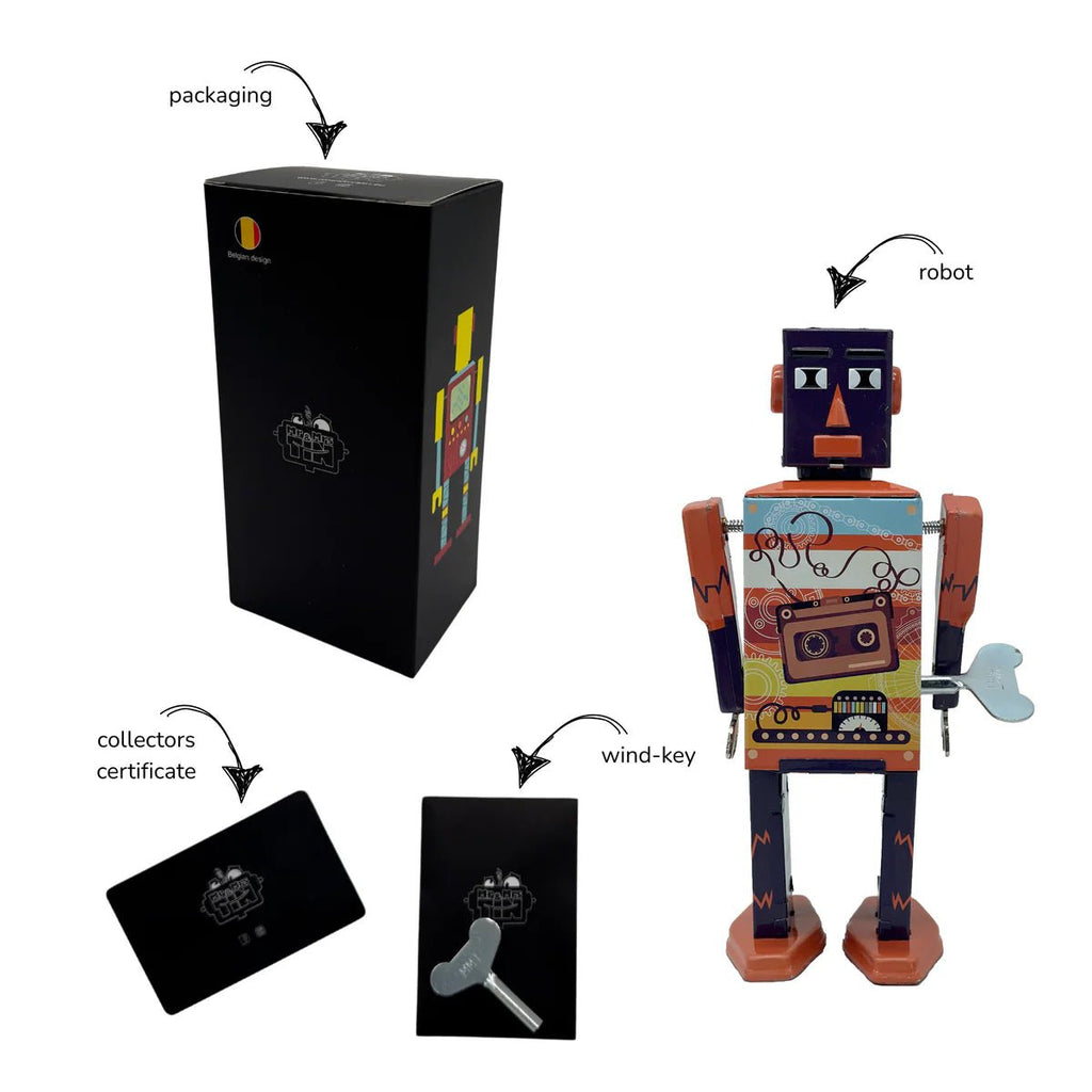Opwindbare blikken robot Tapebot - Verzamelfiguren Mr & Mrs Tin - In den Olifant