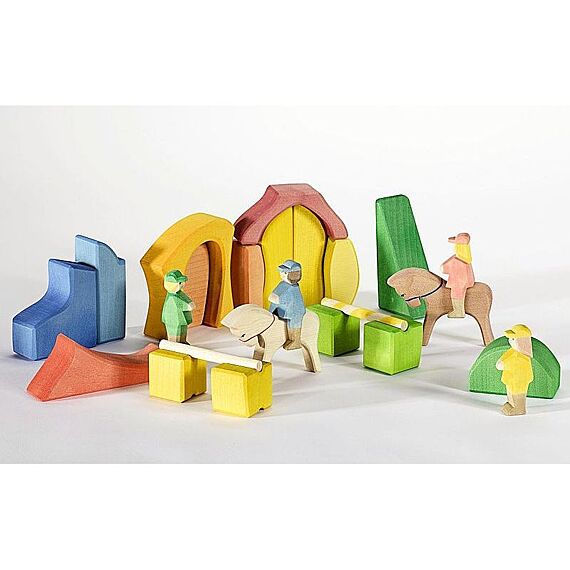 Ostheimer Houten Blokkenset | Rainbow Rider Farm Set