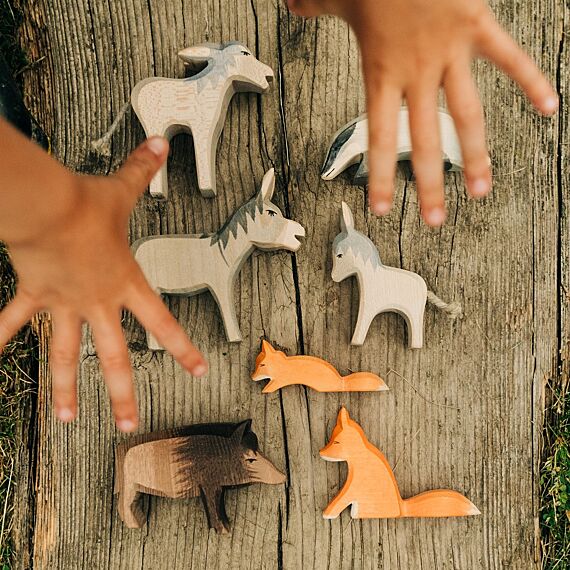 Ostheimer Houten Dier | Vos Klein Lopend - Wilde dieren Ostheimer - In den Olifant