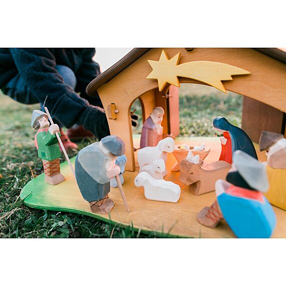 Ostheimer Houten Speelfiguur | Zittende Herder - Speelfiguren Ostheimer - In den Olifant