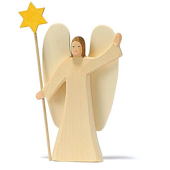 Ostheimer Houten Kerstfiguur | Engel Met Ster | 2 Delig