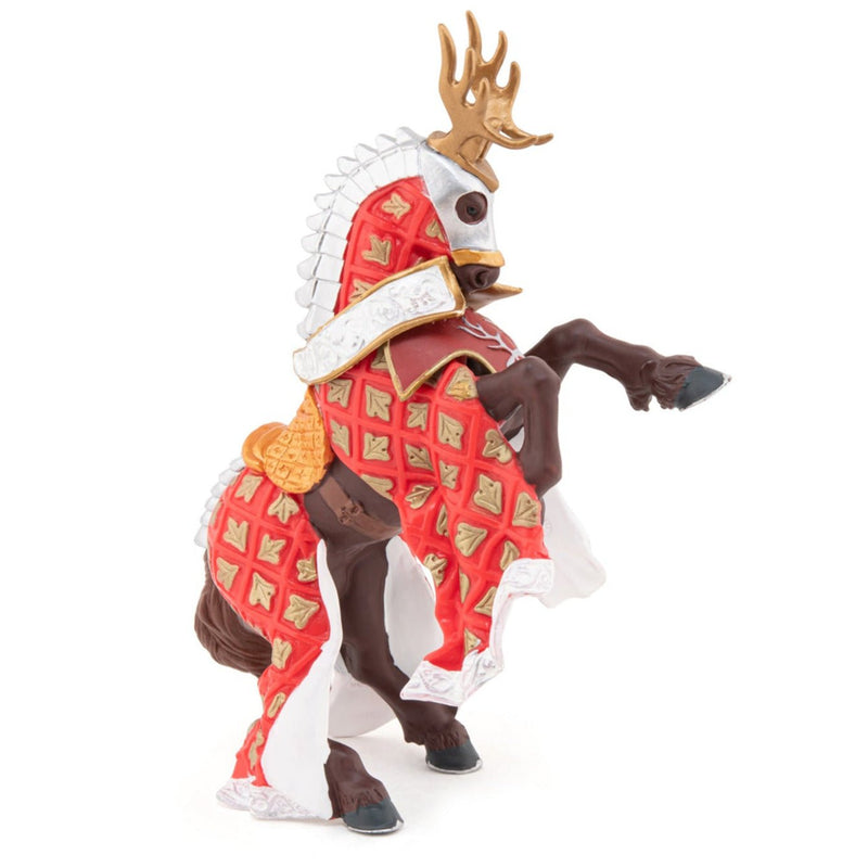 Paard van de wapenmeester met hertenhelm - Speeldieren Papo - In den Olifant
