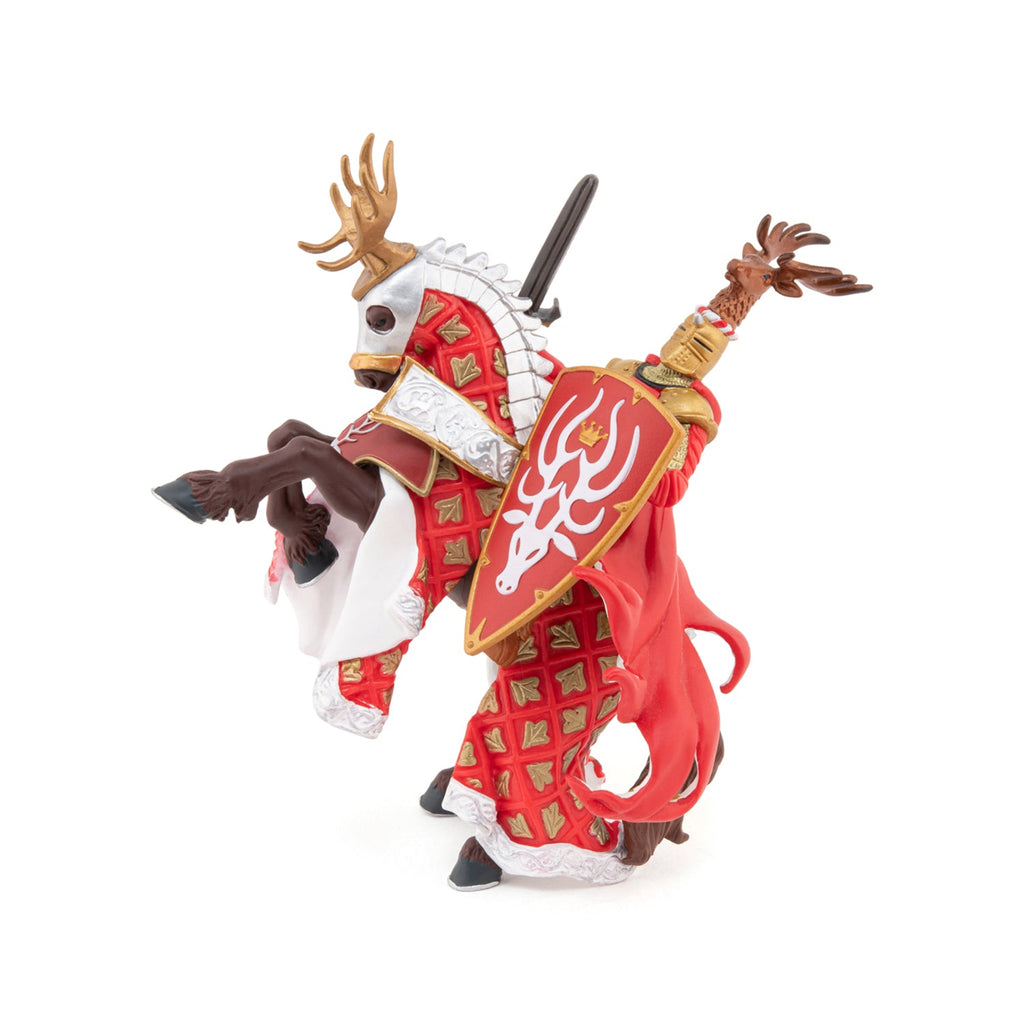 Paard van de wapenmeester met hertenhelm - Speeldieren Papo - In den Olifant