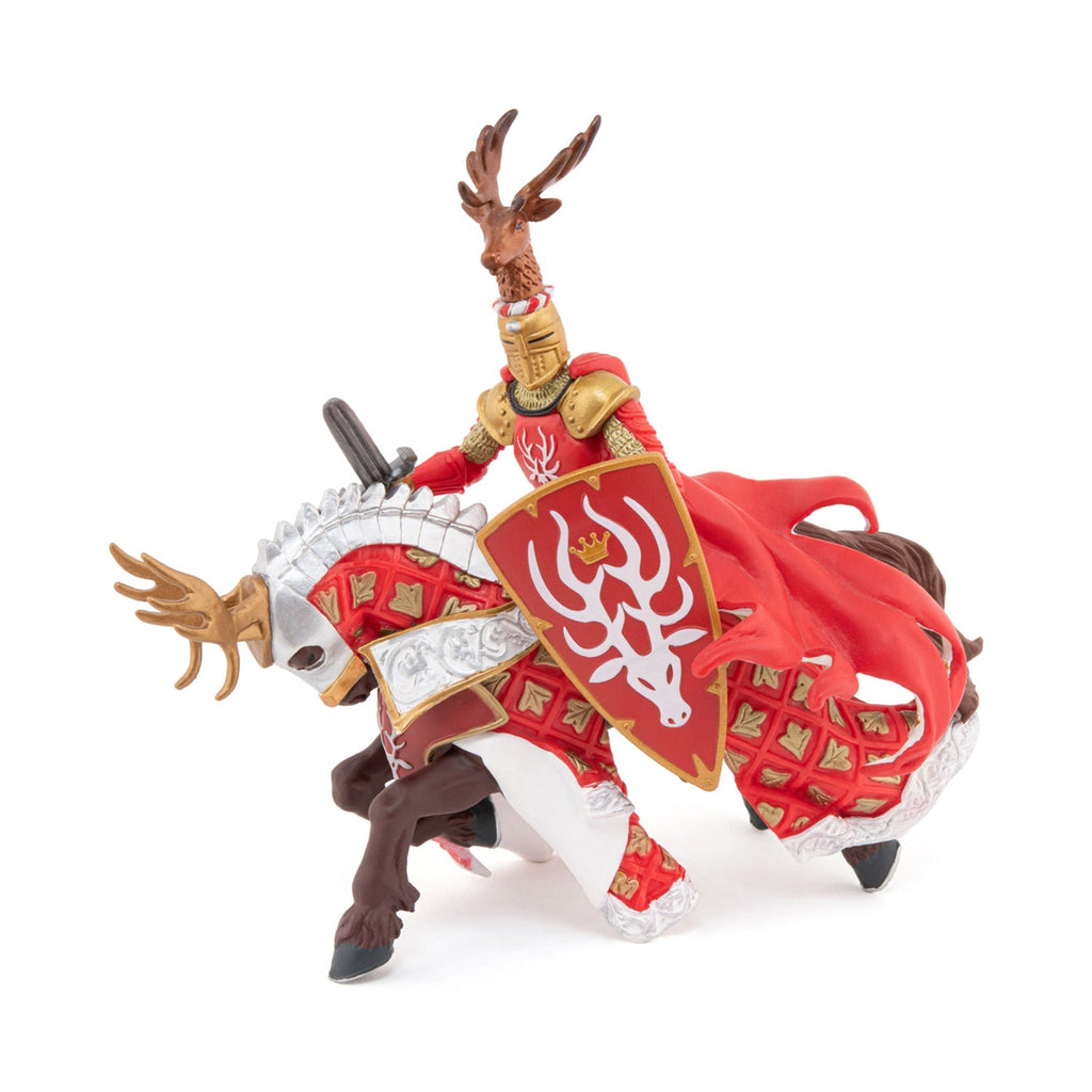 Paard van de wapenmeester met hertenhelm - Speeldieren Papo - In den Olifant