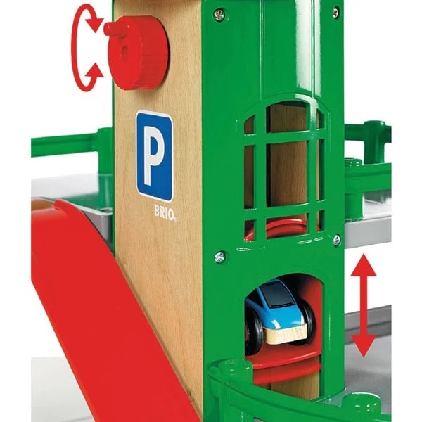 Parking Garage - met 3 voertuigen - Speelgoedgarages Brio - In den Olifant