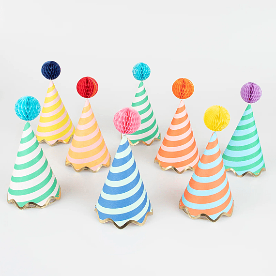 Feesthoedjes Stripe Party Hats - Set Van 8