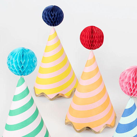 Feesthoedjes Stripe Party Hats - Set Van 8