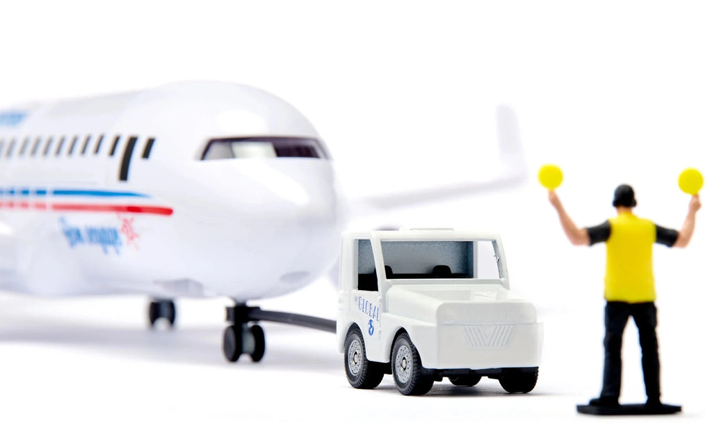 Passagiersvliegtuig met Siku World met accessoires - Vliegtuigen en helicopters Siku - In den Olifant