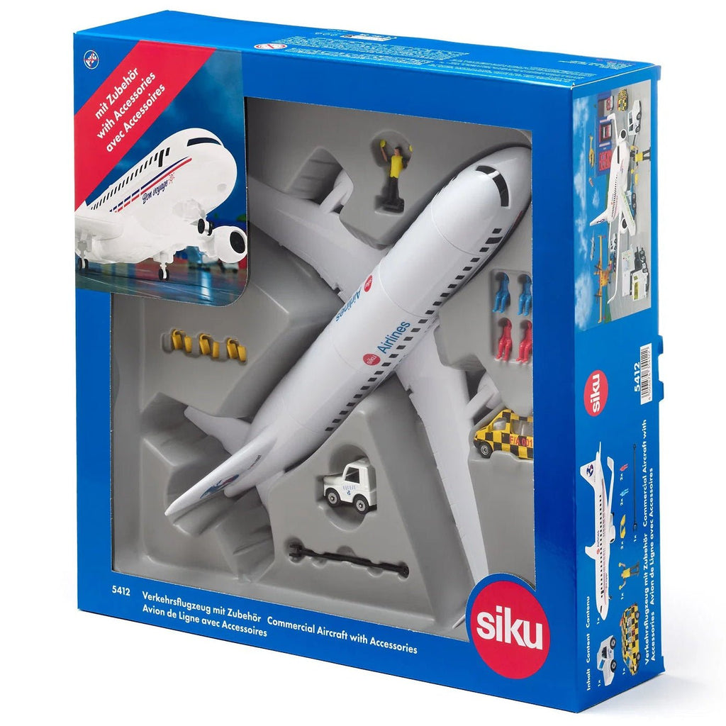 Passagiersvliegtuig met Siku World met accessoires - Vliegtuigen en helicopters Siku - In den Olifant