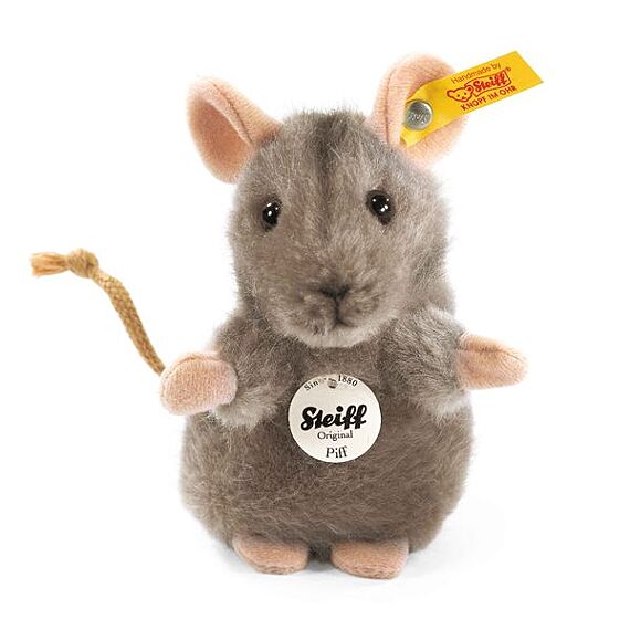 Knuffel Grijze Muis Piff - 10 cm