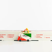 Pizza Van (F356) 8,4X4,1X6,5Cm, Wooden Diecast, In Giftbox, 3+ - Speelvoertuigen Candycar - In den Olifant