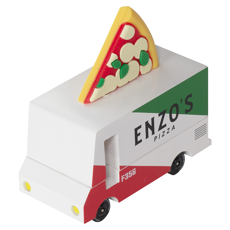 Pizza Van (F356) 8,4X4,1X6,5Cm, Wooden Diecast, In Giftbox, 3+