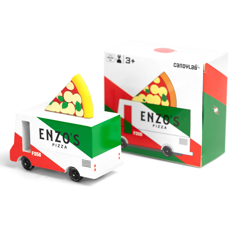 Pizza Van (F356) 8,4X4,1X6,5Cm, Wooden Diecast, In Giftbox, 3+