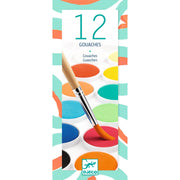 Plakkaatverf - 12 Kleuren Gouaches Klassiek - Knutselmateriaal Djeco - In den Olifant