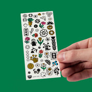 Plaktattoos Flash Tattoo Flower Pop - 47 stuks - Kinderschmink en tattoos Omy - In den Olifant