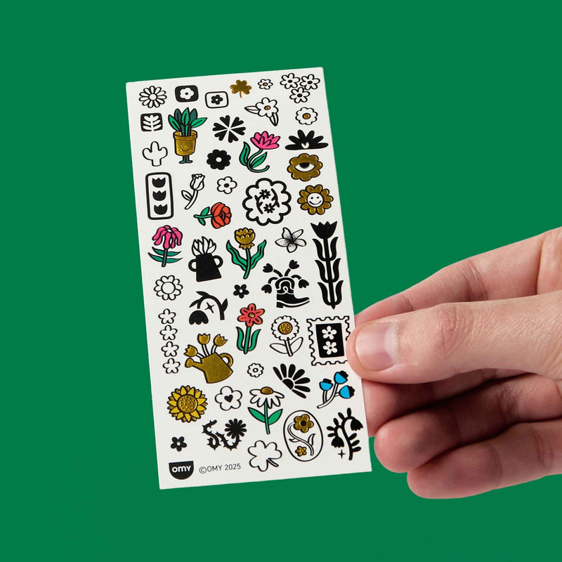 Plaktattoos Flash Tattoo Flower Pop - 47 stuks - Kinderschmink en tattoos Omy - In den Olifant
