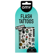 Plaktattoos Flash Tattoo Flower Pop - 47 stuks - Kinderschmink en tattoos Omy - In den Olifant