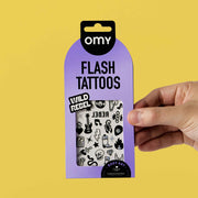 Plaktattoos Flash Tattoo Wild Rebel - 46 stuks - Kinderschmink en tattoos Omy - In den Olifant