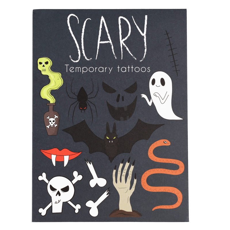 Plaktattoos - Scary - Kinderschmink en tattoos REX London - In den Olifant