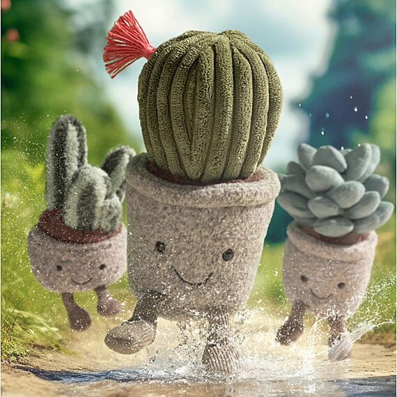 Knuffel Plantje Silly Succulent Cactus - 19 cm