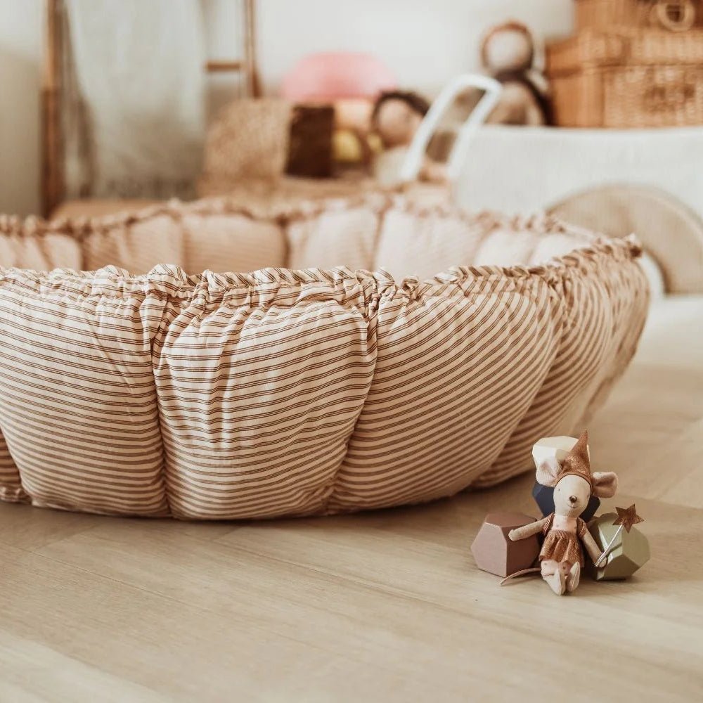 Play&Go Zacht Speeltapijt Bloom Stripes Brown - Speelmatten en - bogen Play&go - In den Olifant