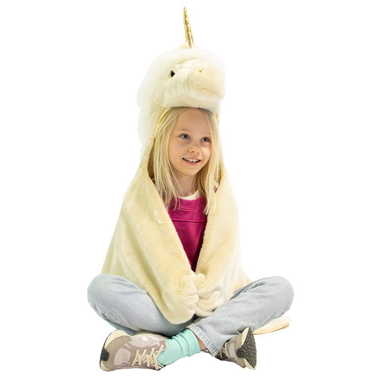 Pluche verkleedcape - Beige eenhoorn - Verkleedcapes Wild & Soft - In den Olifant