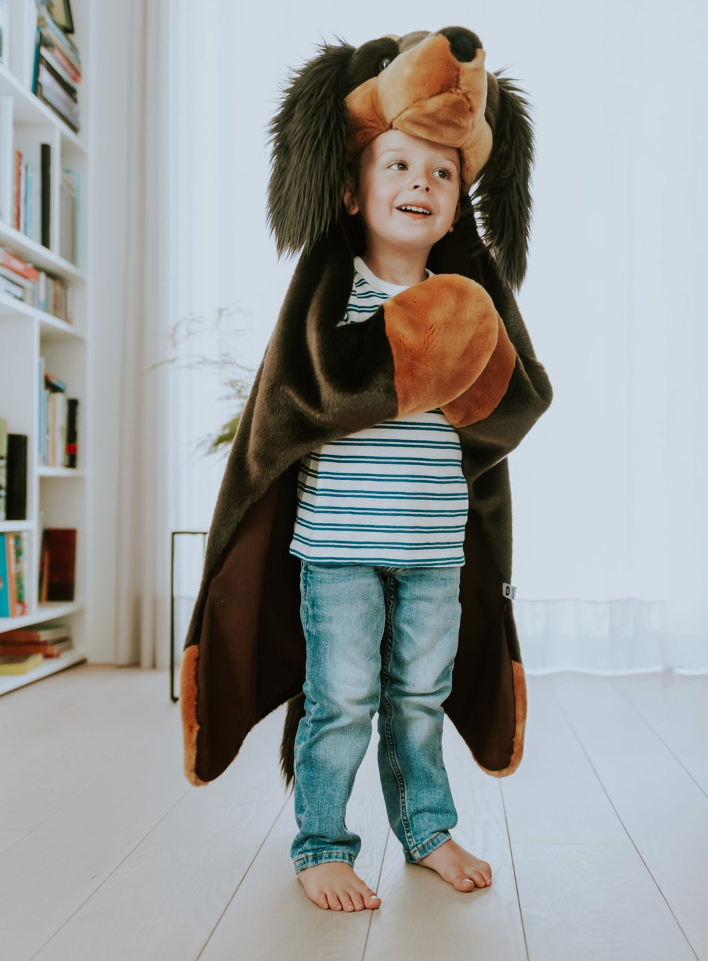 Pluche verkleedcape - Teckel - Verkleedcapes Wild & Soft - In den Olifant