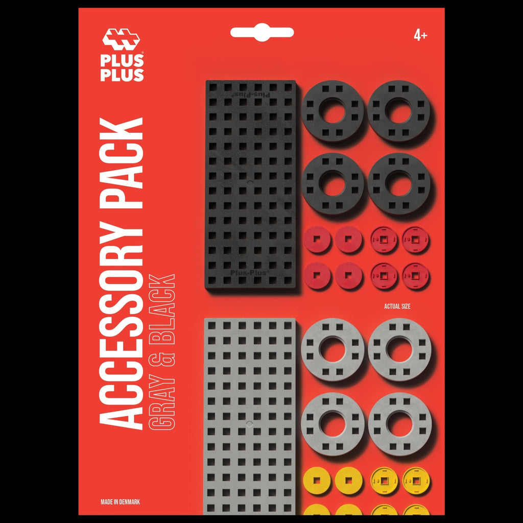 Plus-Plus Accessory Pack Grey/Black Small & Wheels - 26 stuks - Bouwsets Plus-Plus - In den Olifant