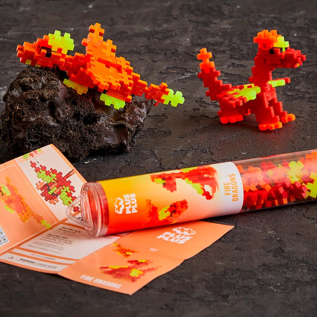Plus - Plus Fire Dragons 100 Pcs Tube - Bouwsets Plus - Plus - In den Olifant