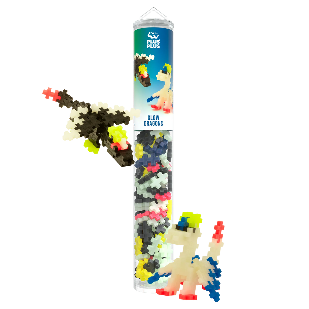 Plus - Plus Glow Dragons  100 Pcs Tube - Bouwsets Plus - Plus - In den Olifant